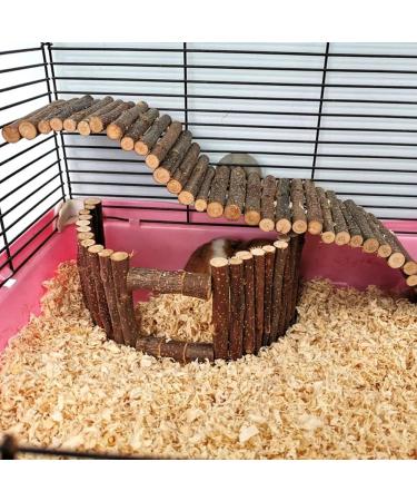 Natural Wooden Hamster Climbing Bridge - Eco-Friendly Pet Ladder with Wing Screws & Washers | Perfect Chew Toy for Small Pets - Buy Online on GoSupps.com