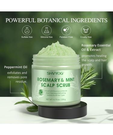 SHVYOG Rosemary Scalp Scrub | Exfoliating Hair Treatment for Build Up | Nourishing Detox Scalp Exfoliator with Massager | 6.76 oz - International Shipping Available - Buy Online on GoSupps.com