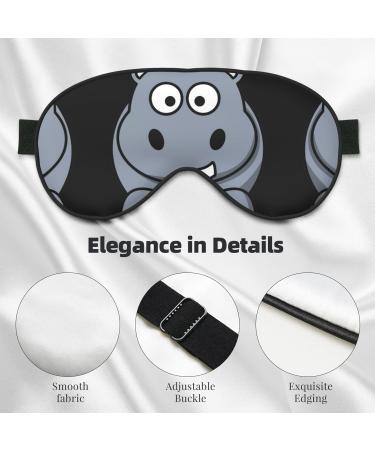 SSIMOO Cartoon Hippo Print Eye Mask - Ultra-Soft Light-Blocking for Optimal Comfort & Restful Sleep - International Shipping Available - Buy Online on GoSupps.com