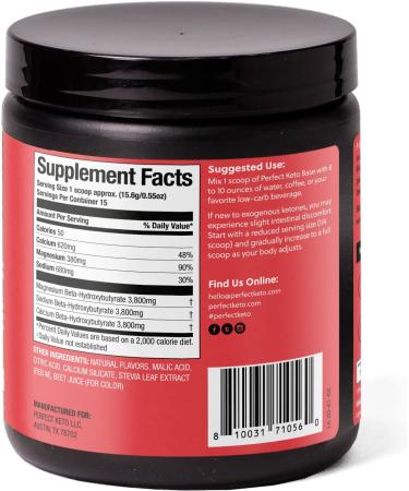 Perfect Keto Exogenous Ketones Powder - BHB Salts Supplement for Energy Boost and Mental Performance - Strawberry Lemonade Flavor - Buy Online on GoSupps.com