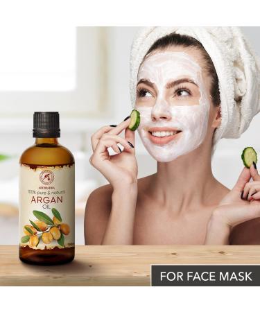 Pure Cold-Pressed Argan Oil 100ml - Argania Spinosa for Skin Hair & Nails - Natural Facial Care & Body Care - Buy Online on GoSupps.com