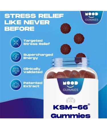 Mood Gummies De-Stress KSM-66 Gummies - Clinical-Grade Ashwagandha Gummies with 5% Withanolides - 2700mg per Gummy - Clinical-Grade Stress Relief Enhanced Sleep & Balanced Mood - Vegan Non-GMO Gluten-Free Sugar-Free - 1 Month Supply - Buy Online on GoSupps.com