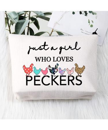 BDPWSS Chicken Lover Gifts: Funny Chicken Lady Makeup Travel Bag for Women - Just a Girl Who Loves Peckers - Buy Online on GoSupps.com