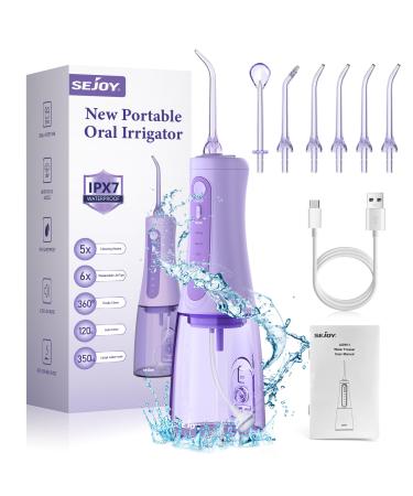 Water Flossers for Teeth Cordless Water Dental for Teeth Cleaning Water Flossers for Teeth Portable Oral Irrigator USB Rechargeable for Home Travel Office Purple