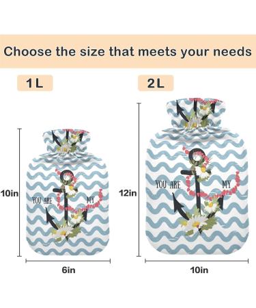 Naanle Ocean Wave Hot Water Bottle - 2L Transparent Design for Pain Relief & Therapy | Large Water Bottle for Bed Hands & Feet - Buy Online on GoSupps.com