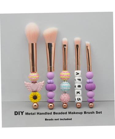 Makeup Brush Set for Women Beaded Rose Gold DIY Faux Fiber Make Up Brushes for Eyeshadow Concealer Eyebrow Foundation Contour Makeup Supplies - Buy Online on GoSupps.com
