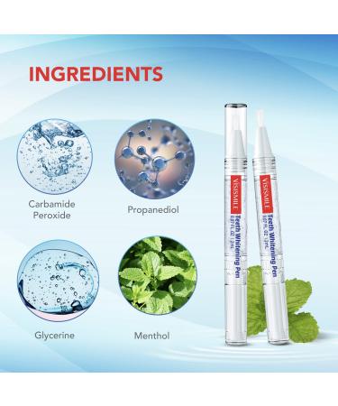 Teeth Whitening Pen (2 Pcs) - Stain Remover for 20+ Uses - Effective, Painless, No Sensitivity - Travel-Friendly - Beautiful White Smile - Red, 2 Count - Buy Online on GoSupps.com