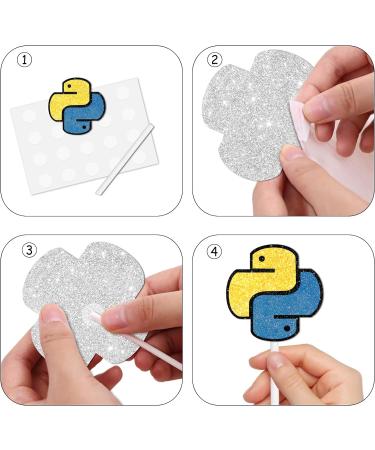 18pcs Brightly colored Glitter Dessert Cupcake Topper Intelligence Computer programming Theme Decorations Boys Girls Happy Birthday Graduation Party Decor Supplies - Buy Online on GoSupps.com