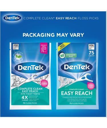DenTek Complete Clean Floss Picks - 75 Count | Removes Food & Plaque Efficiently - Buy Online on GoSupps.com