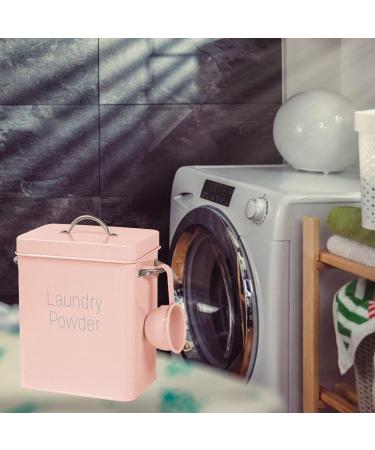 Laundry Detergent Powder Storage Tin Box Washing Powder Bucket Laundry Detergent Container Modern Laundry Detergent Dispenser Detergent Bin with Scoop Laundry Room Accessories Pink - Buy Online on GoSupps.com
