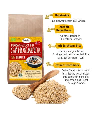 Organic Norwegian Sand Oats 500g | Authentic Steel Cut Porridge | Premium Quality from Norwegian Organic Farming - Buy Online on GoSupps.com