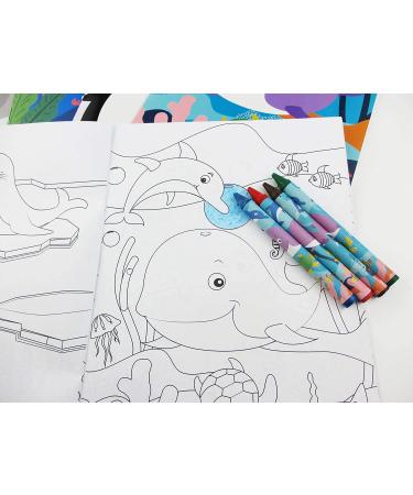 Tiny Mills Ocean Life Coloring Books for Kids - 12 Books, 48 Crayons | Under the Sea Party Favors & Prizes | Bag Filler & Supplies - Buy Online on GoSupps.com