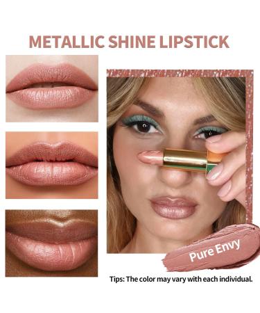 Oulac Metallic Nude Lipstick 3PCS - Vegan & Cruelty-Free Full-Coverage Lip Color - Buy Online on GoSupps.com