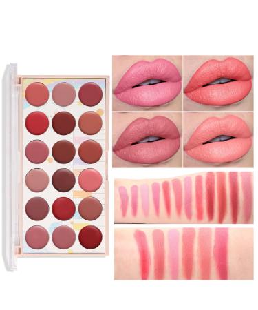 Waterproof Matte Lip Palette Makeup Matte Red Lipstick Sweatproof Waterproof Lipstick Palette Lip Palette Lip Gloss Moisturizing Lip Cream Palette for Makeup Beginners Beauty Lovers