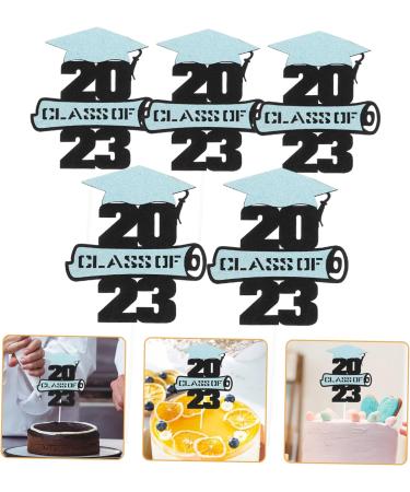 RUNROTOO 5pcs 2023 Graduation Visa Insertion Graduation Cap Topper College Graduation Decorations Graduation Decorations Class of 2023 Cupcake Toppers Graduation Gold Paper Cup Insert Card Blue 13x11.5cm - Buy Online on GoSupps.com