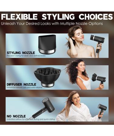 110000 RPM High-Speed Hair Dryer for Curly Hair - 1400W Low Noise Iconic Quick Drying with Diffuser & Nozzle - Negative Ion Technology | Perfect Gift - Buy Online on GoSupps.com