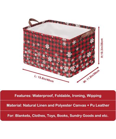 Christmas Snow Buffalo Storage Bin Basket - Collapsible Waterproof Canvas Cube for Toys, Clothes, Nursery - Gift Basket - Buy Online on GoSupps.com