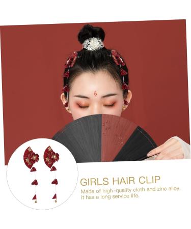 minkissy 2 Pairs Hairpin Hair Ornaments for Women Chinese Hair Clip Kimono Hair Tassel Hair Ornament Japanese Hair Pin Japanese-style Barrette Miss Geisha Zinc Alloy Cherry Blossoms - Buy Online on GoSupps.com