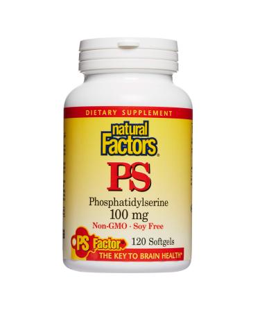 Natural Factors, Phosphatidylserine, Support for Memory, Concentration and Brain Functions, Soy and Gluten Free, 120 Softgels 120 Count (Pack of 1) Standard Packaging - Buy Online on GoSupps.com
