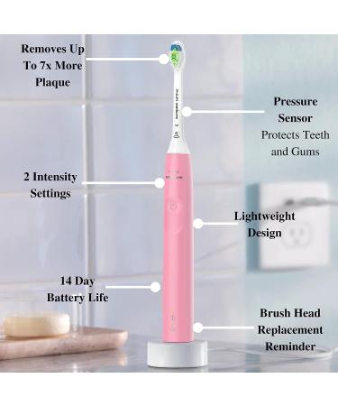 PHILIPS Sonicare DiamondClean Electric Toothbrush with Pressure Sensor and Travel Case - Pink - Buy Online on GoSupps.com