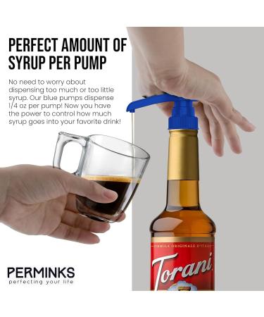 PERMINKS Lot de 6 pompes sirop de qualit sup rieure compatibles avec les bouteilles Torani de 750 ml sirops Davinci Distributeur de sirop sans d versement sans obstruction pour vanille c ne de Bleu 1 Fl Oz (Pack of 6) - Buy Online on GoSupps.com