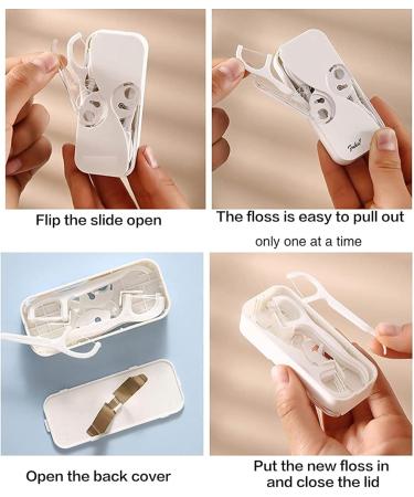 Portable Dental Floss Dispenser - Travel-Friendly 4PCS Floss Picks & Case - Upgrade Your Oral Care - Buy Online on GoSupps.com
