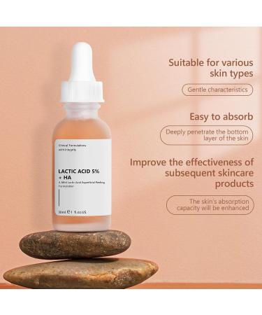 Lactic Acid Serum for Women - 30ML Exfoliating & Moisturizing with 5% Lactic Acid & Hyaluronic Acid for Dry Skin - Buy Online on GoSupps.com
