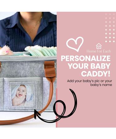 Portable Diaper Caddy Storage Bag | Roll Lid & Dividers | Nursery Organizer for Changing Table, Car & Travel | Grey Baby Caddy - Buy Online on GoSupps.com