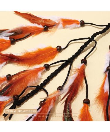 Zoestar Boho Feather Headband Indian Headpiece Vintage Hippie Hair Tie Festival Hair Jewelry Tribal Hair Accessories for Women and Girls (E) - Buy Online on GoSupps.com