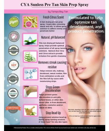 Shop CYA Pre Tan Sunless Airbrush Spray - 8 oz Tanning Prep for Flawless Bronze | International Shipping Available - Buy Online on GoSupps.com