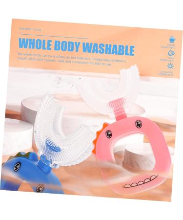 JECOMPRIS 4-Piece U-Shaped Silicone Toothbrush Set for Kids - Cartoon Design Manual Baby Accessories - Blue - Buy Online on GoSupps.com