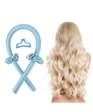 No Heat Curling Irons Curling Irons Curling Irons Sleeping Soft Hair Band Curling Irons Simple Curling Irons with Hair Loops Blue