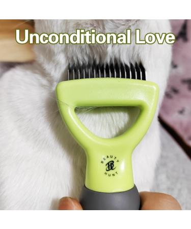 BeautyHunt Dematting Brush Comb - Pet Grooming Undercoat Rake for Dog and Cat - Deshedding Tool for Knots and Tangled Hair - Buy Online on GoSupps.com