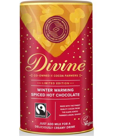 Divine Chocolate Winter Warming Spiced Hot Chocolate | Vegan Hot Chocolate | Christmas Gifts | Stocking Fillers | Christmas Gifts For Women | Gifts For Men | Vegetarians & Vegan 300g - Buy Online on GoSupps.com