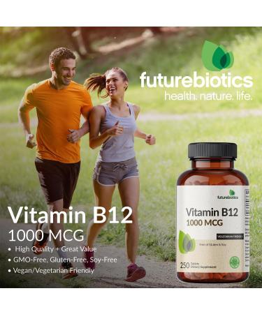 Futurebiotics Vitamin B12 1000mcg Vegetarian Friendly Non-GMO 250 Tablets - Buy Online on GoSupps.com