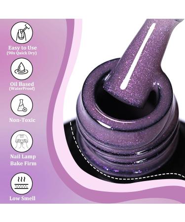 Colour Changing Gel Nail Polish - Shimmer Glitter Gel Nail Varnish - Thermal Temperature Change Purple to White UV Gel Nail Polish - Soak off Sparkly Reflective Glitter Gel Polish - Buy Online on GoSupps.com