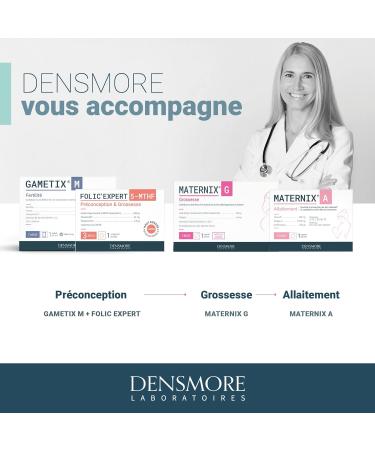 Densmore - Folic'Expert - Vitamine B9 et B12 - 600 g d'Acide Folique - D sir d'Enfant et D but de Grossesse - 90 comprim s - Cure de 3 mois - Fabriqu en France - Buy Online on GoSupps.com
