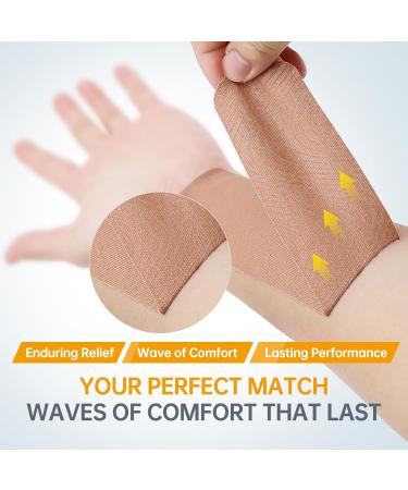 Dimora Kinesiology Tape - 4 Rolls Elastic Cotton Sports Tape 80 Precut Strips Medical Grade Muscle Pain Relief & Joint Support - Beige International Shipping Available - Buy Online on GoSupps.com