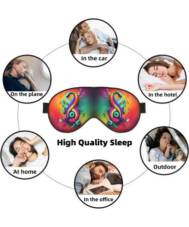 Colorful Musical Notes Print Eye Mask - Block Out Light for Air Travel & Sleep | 7.9x4 Inch Comfort - Buy Online on GoSupps.com