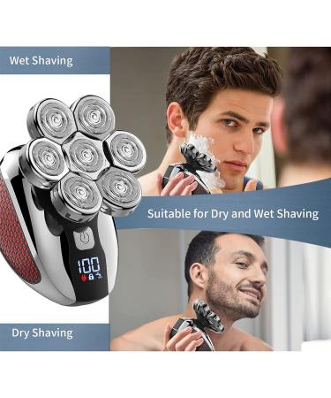 7D Electric Head Shaver for Men | Waterproof Wet&Dry | Bald Head Shaver with Hair Sideburns Trimmer | 6 in 1 Cordless Grooming Kit - Buy Online on GoSupps.com