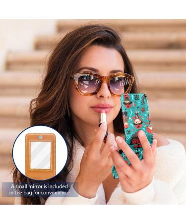 Buy Cartoon Pirate Ocean Theme Leather Lipstick Case Mini Lip Gloss Organizer with Mirror | International Shipping Available - Buy Online on GoSupps.com