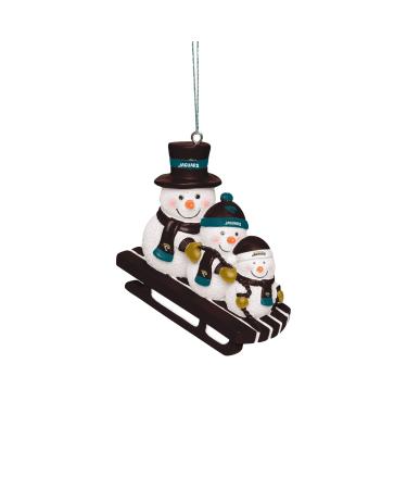 Honbeanify Forever Collectibles UK Jacksonville Jaguars Snowmen Sleigh Ornament Jacksville Jaguars
