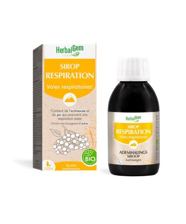 HERBALGEM - Breathing Syrup - Respiratory Comfort - Enriched With Buds - Contains Echinacea - Traditional Recipe - Certified Organic - 150ml