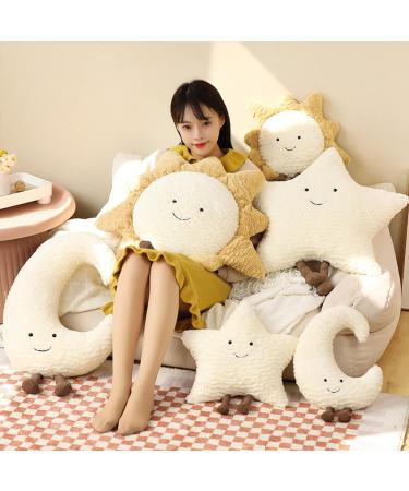 LIBOOI 60cm Sun Cloud Moon Star Pillow Cushion Decorative Kids Cute Nursery Pillow Cloud Soft Decor Stuffed Pillow Plush Pillow for Kids Bolster Soft Sofa Room Decor (UK1-YH-221129DJ02-6-HD) 60cm Moon - Buy Online on GoSupps.com