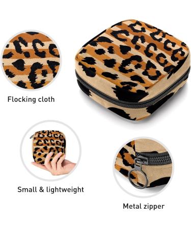 Leopard Print Sanitary Napkin Storage Bag - Portable Period Kit Pouch with Zipper for Women and Teens - Color 8 - Buy Online on GoSupps.com