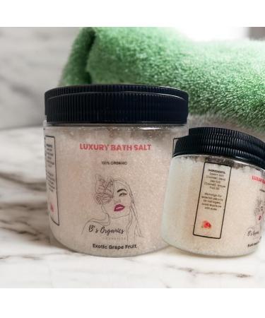 Organic Bath Salts With Essential Oils and Sea Salt (Exotic Grape Fruit) - Buy Online on GoSupps.com