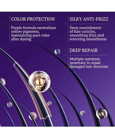 Masque Violet Cheveux Blond Platine Masque Soin Cheveux Keratine Masque Nourrissant pour Cheveux Gris Blancs & Blonds Color s ou Naturels Soigne & Prot ge 500ml - Buy Online on GoSupps.com