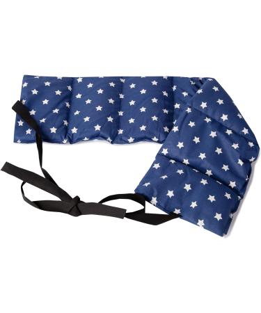 Buy 7-Chamber Cherry Stone Pillow with Band - Heat Cushion Back 65x15 Stars-Blue - Buy Online on GoSupps.com