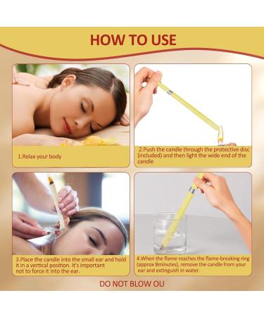 Organic Beeswax Ear Candles Set with Protective Disks - 10pcs - Buy Online on GoSupps.com