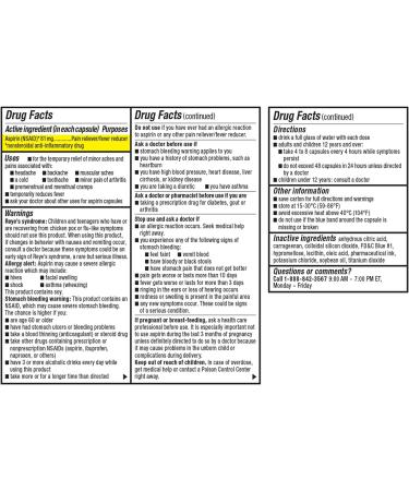 VAZALORE Aspirin 81mg for Adults | Low Dose Aspirin Heart Therapy | Liquid-Filled Capsules | Stomach Protection | Pain Relief | 30 Count - Buy Online on GoSupps.com